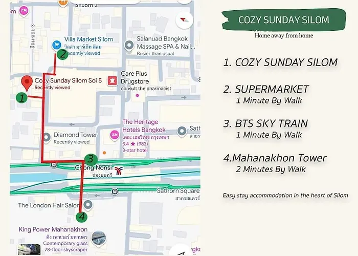 Cozy For 3 Guests In The Heart Of Silom - 3b Бангкок